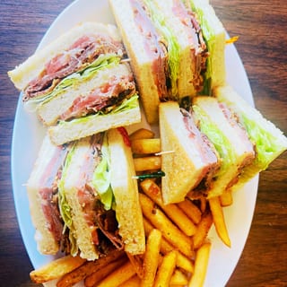 Club Sandwich with French Fries Lunch